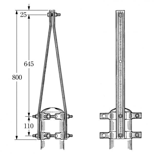 SAI-8|電話柱共架金物 φ80〜90