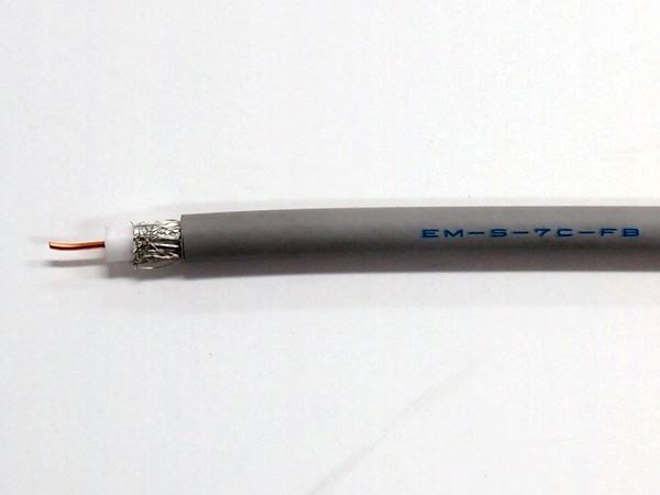 EMS7CFBGR100|衛星放送テレビ受信用発泡ポリエチレン耐燃性ポリエチレンシース同軸ケーブル100M巻