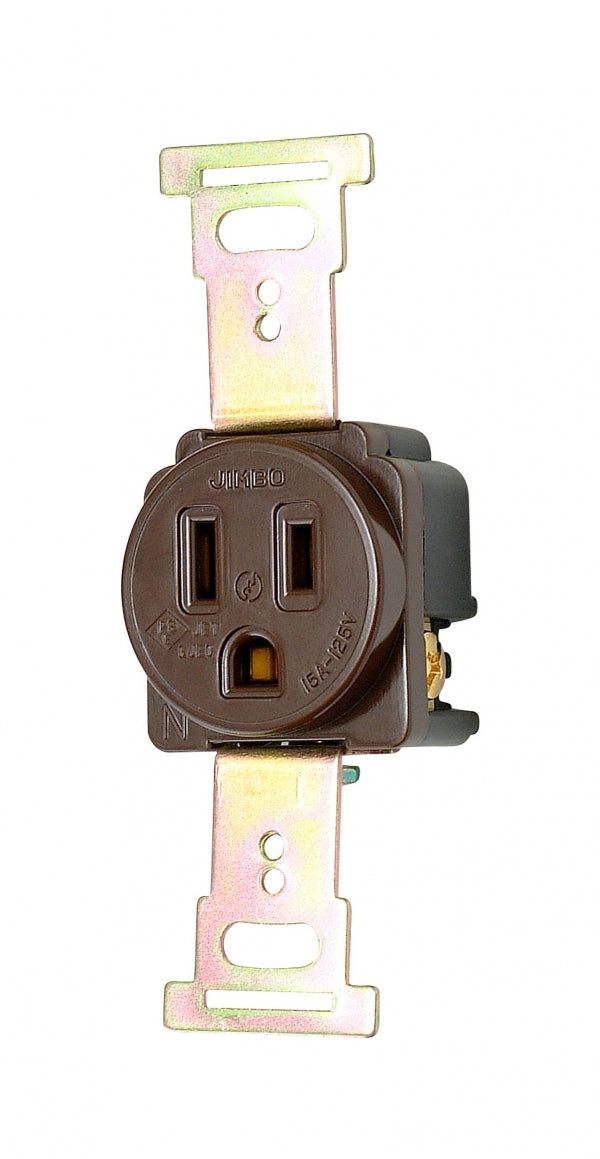 1136-C|埋込接地コンセント 2極接地極付 15A-125V 2極接地極付 15A-125V チョコ色