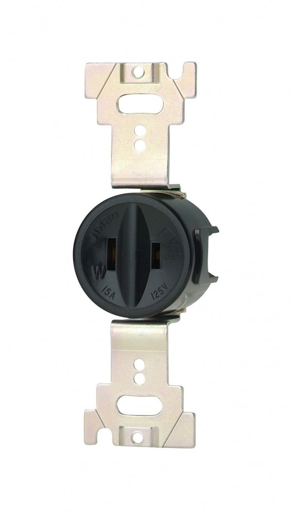 H1071-B|埋込コンセント 2P 15A-125V 黒色