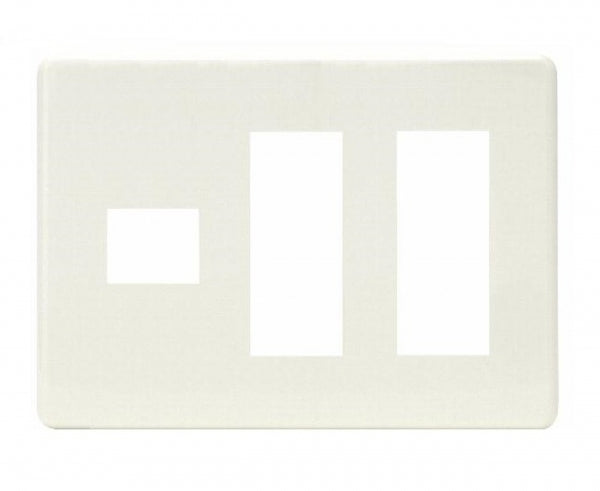 HBP-1+3U-2-PW|ホームエレガンスプレート 3連用 ピュアホワイト