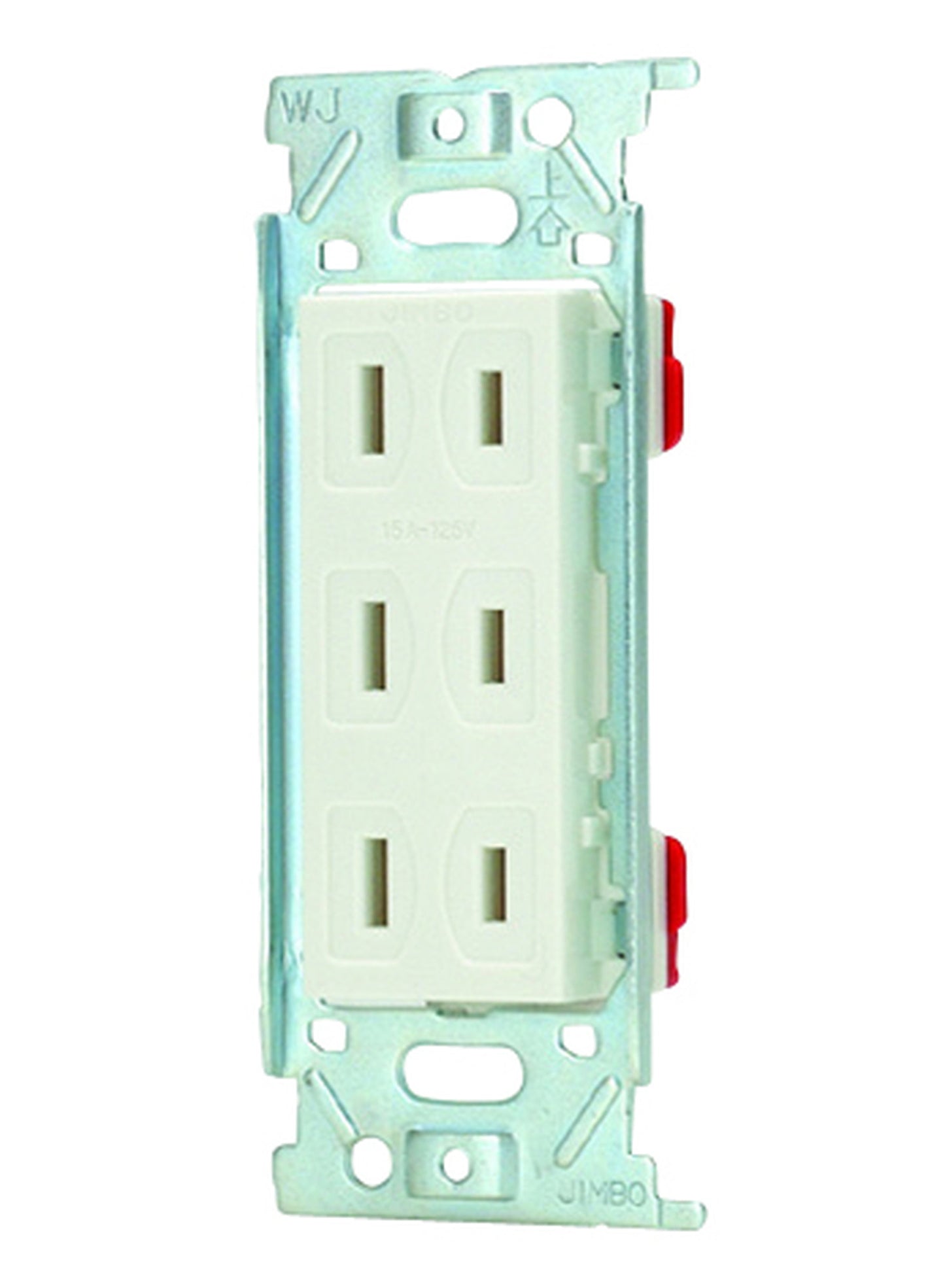 JEC-BN-555-PW|トリプルコンセント 金属枠 金属枠