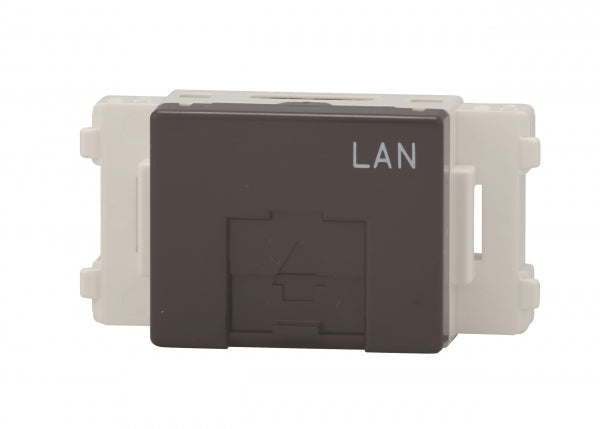 JEC-BN-LW6L-SB|埋込モジュラージャック 8極8心Cat6 (SB色) LAN文字入り 8極8心CAT6 LAN文字入 ソフトブラック