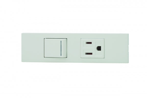 KAG-2539|NKシリーズ家具・機器用3路ガイドランプ付き
スイッチ+接地コンセントセット (PW色) 家具・機器用 ガイドランプ付 PW色