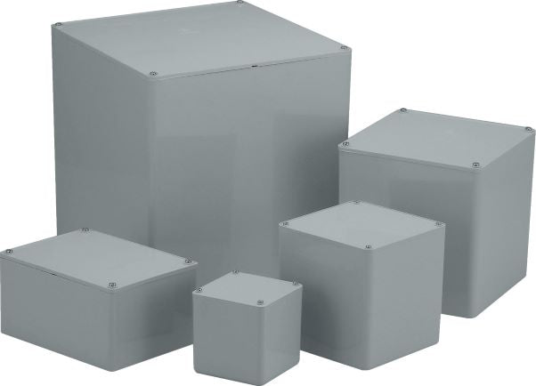 PB202020BGHW|塩ビ平防水プルボックス 200-200-200 グレー