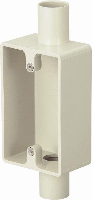 SW1222JHW|ビニール 露出スイッチBOX 1個用2方出22 アイボリー