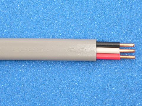 EMEEF1.63|600V平形ポリエチレン絶縁耐燃性ポリエチレンシースケーブル100M巻 1.6MM×3C 1.6×3芯 100m巻