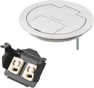 DU7743K|フラット型フロアコン 2コ口 抜け止めアース付