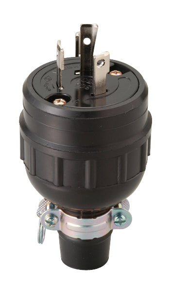 MH2578|接地2P 30A 引掛ゴムプラグ 30A 250V (L6-30P準拠)