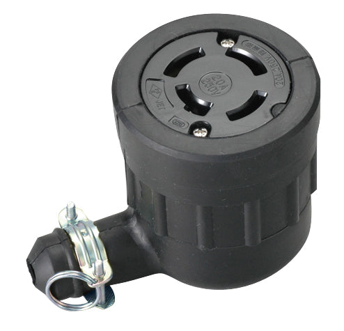 MH2668|L形引掛ゴムコネクタ ボデー 接地3P 20A 250V