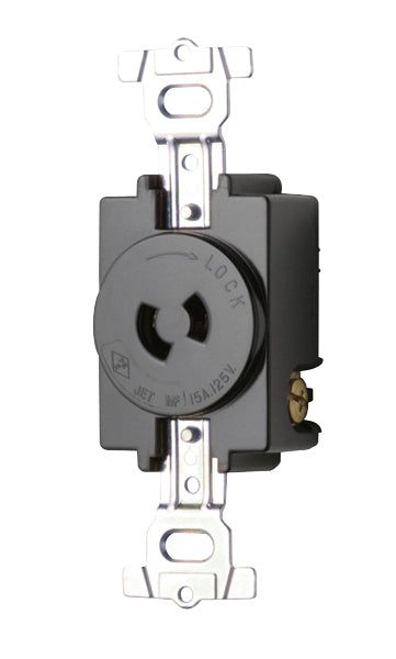 MH2871|2P 15A 引掛埋込コンセント 15A 125V (黒)