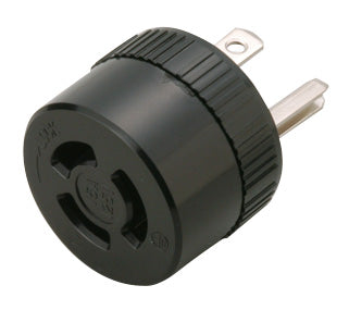 MH2986B|15A 引掛転換アダプター(黒) 接地2P 15A 125V