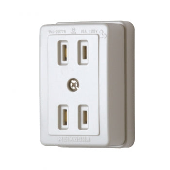 MR2741W|Wコンセント(白) 15A 125V (送り端子付)