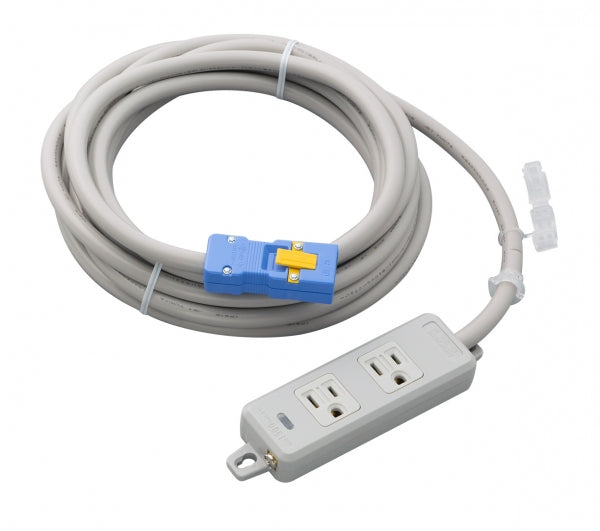 MR7702NT5|横形OA用接地タップ2個口 VCT5m 15A 125V ランプ、マグネット付 ハーネスプラグ付