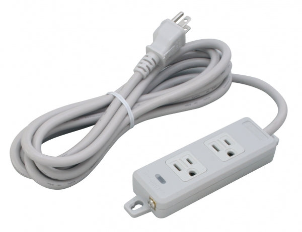 MR7702TJ3|横形OA用接地タップ2個口 VCTF3m 15A 125V ランプ、マグネット付 接地プラグ付