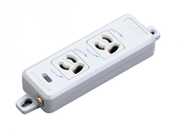 MR7902-N|横形OA用抜止接地タップ2個口 コードなし 15A 125V ランプ、マグネット付