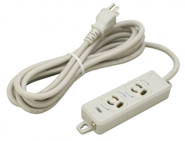 MR7902TJ3|横形OA用抜止接地タップ2個口 15A 125V ランプ、マグネット付 VCTF3m接地プラグ付