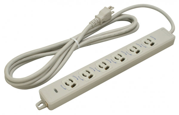 MR7906TJ3|横形OA用抜止接地タップ6個口 15A 125V ランプ、マグネット付 VCTF3m接地プラグ付