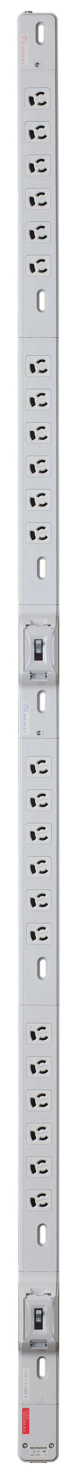 MR7936|FM30Aコンセントバー24個口 30A 125V 15A安全ブレーカx2付(12x2分岐)