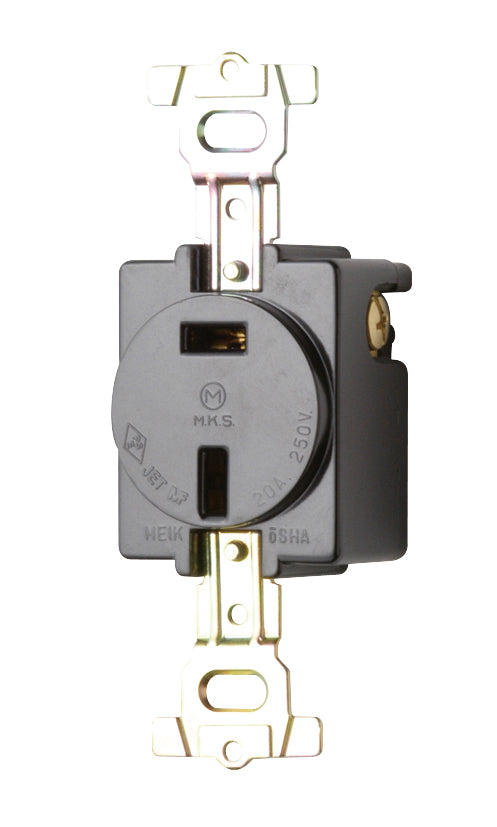 MU2804|2P 20A 埋込コンセント(黒) 20A 250V