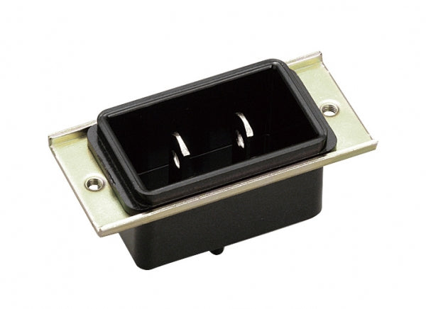 MU2928B|2P 15A インレット (黒) 15A 125V (取付金具付)
