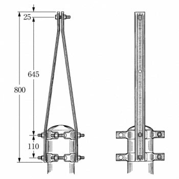 SAI-12｜電話柱共架金物 120〜195φ