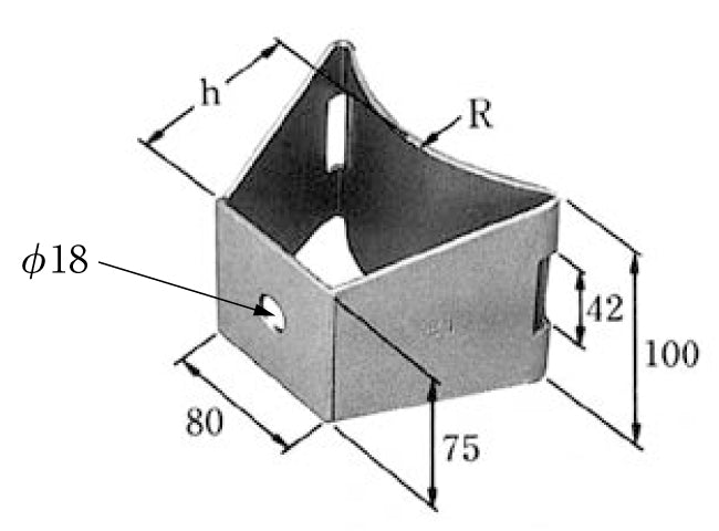 SPS-1｜継柱用支持金具 R100 継柱アーム1本用