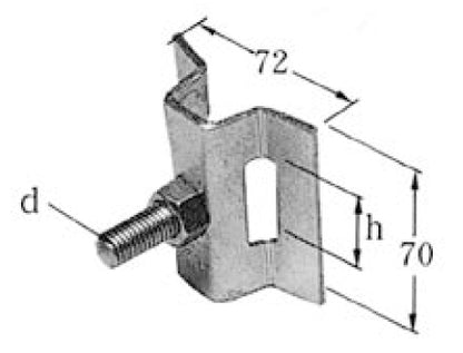 TYS-30｜バンド支持金物 機器取付用 M12×38ミリ