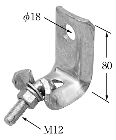 WLH-1｜直付メッセンジャー吊架金具 取付ボルト穴18φ