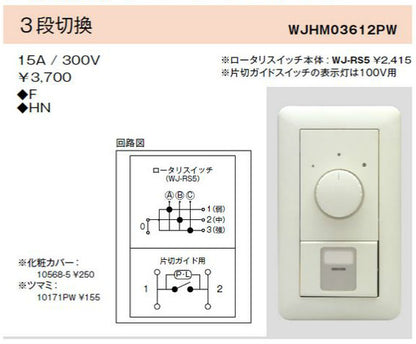 10568-5｜Jワイドロータリスイッチ用化粧カバー(WJ-RS5用) Jワイド (WJ-RS5用)