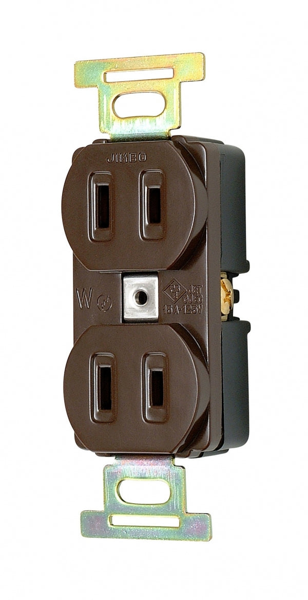 1060-C｜埋込ダブルコンセント 2極 15A-125V 2極 15A-125V チョコ色