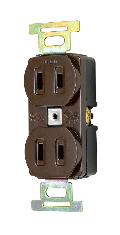 1060-C｜埋込ダブルコンセント 2極 15A-125V 2極 15A-125V チョコ色