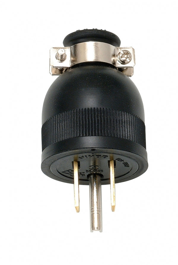 1130-B｜接地形ゴムさし込プラグ 2極接地極付 15A-125V 黒色 – 電材Days