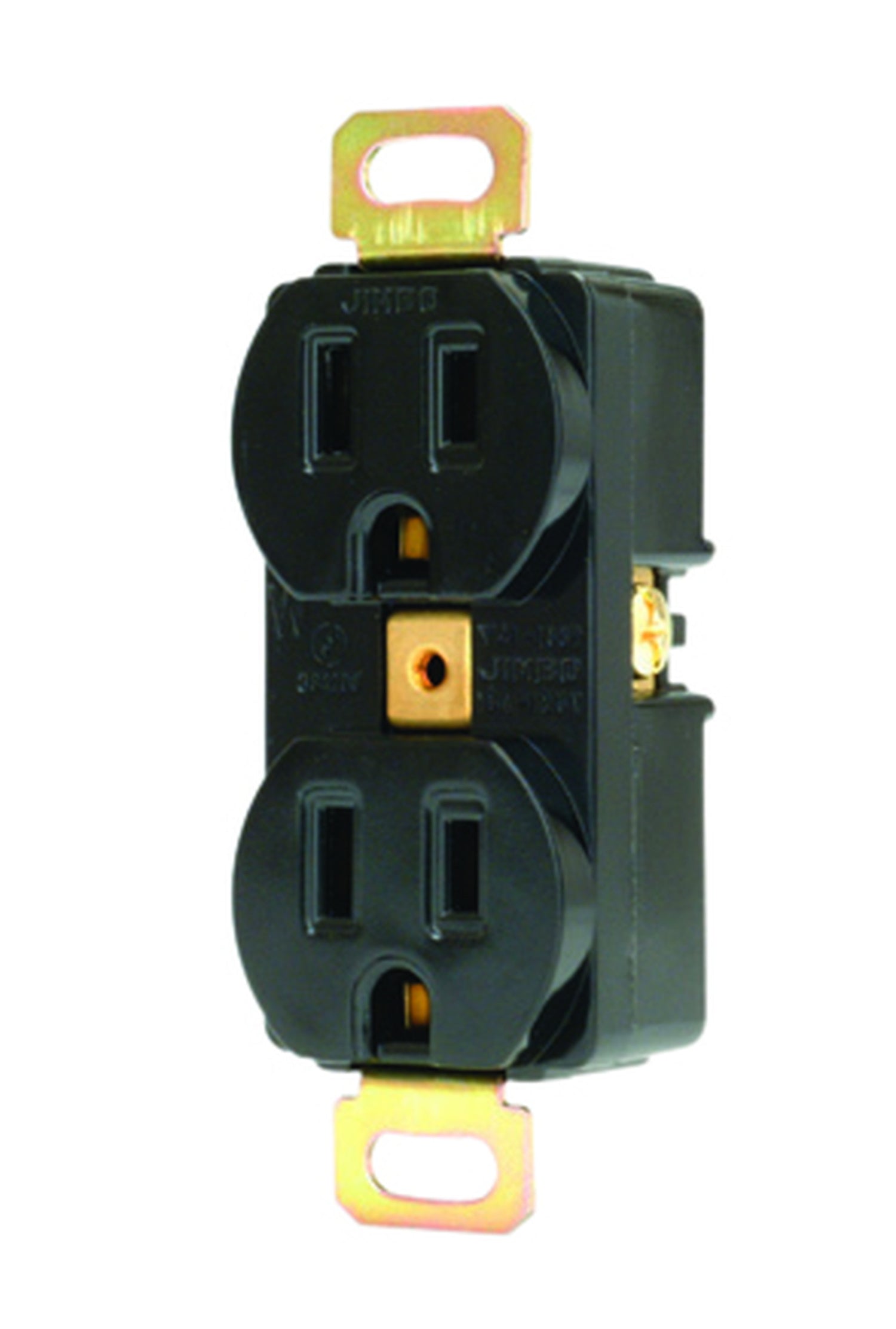 1132A-B｜埋込接地ダブルコンセント 2極接地極付 15A-125V 黒色