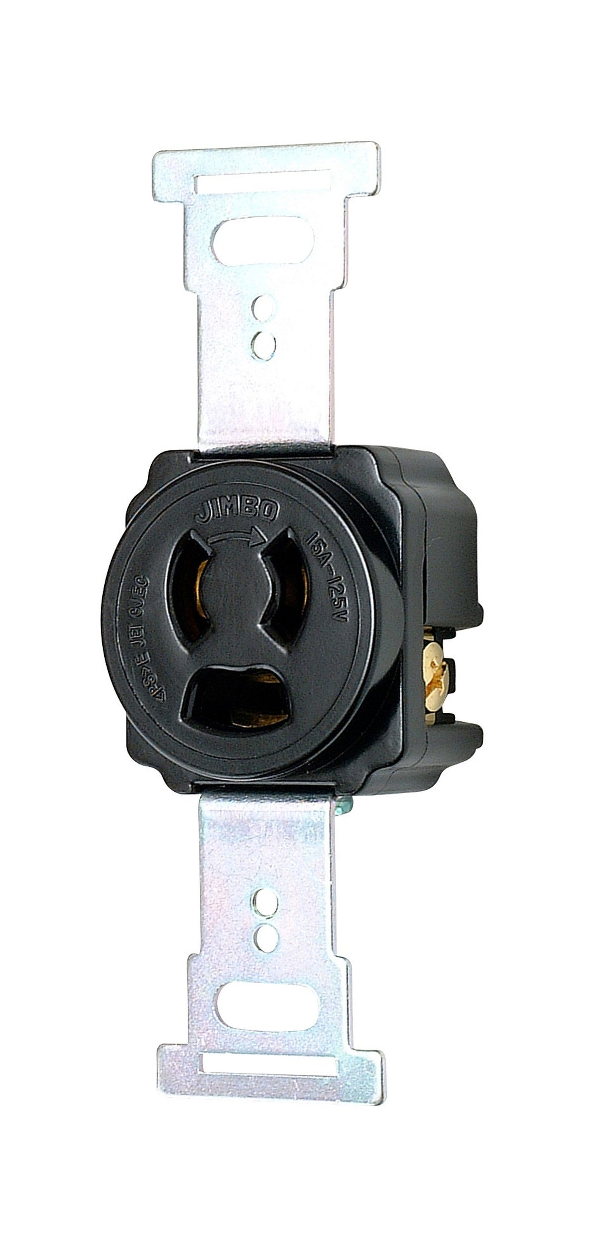 1138-B｜抜止埋込接地コンセント 2極接地極付 15A-125V 黒色