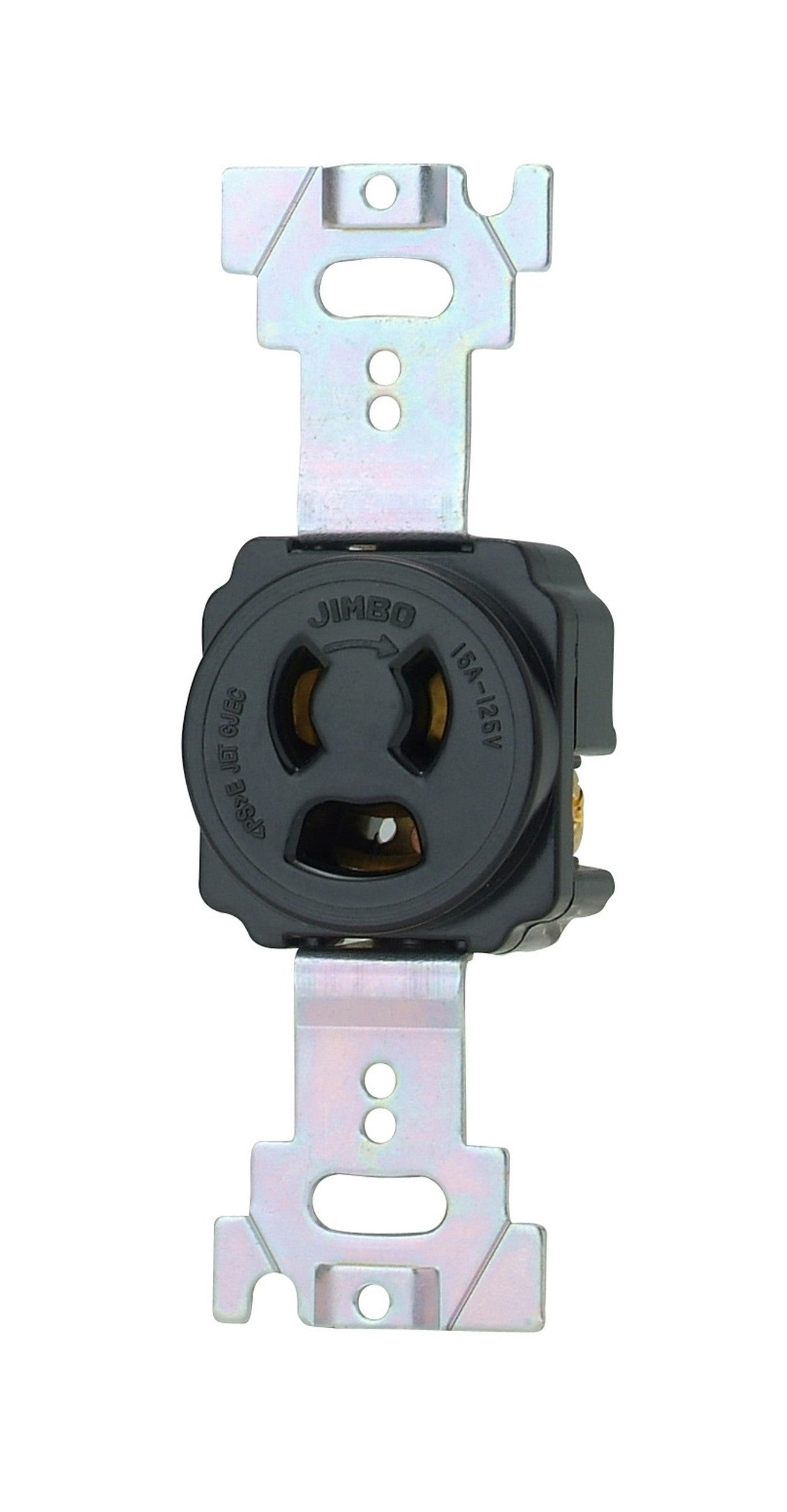 H1138-B｜抜止接地形埋込コンセント 15Aー125V 黒色