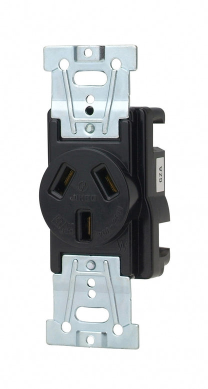 HCF-3202-B｜埋込コンセント 3P 20A-250V 黒色