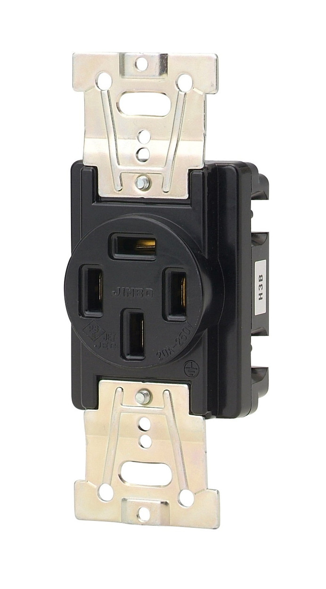 HCF-4202-B｜埋込コンセント 3PE20A-250V 黒色