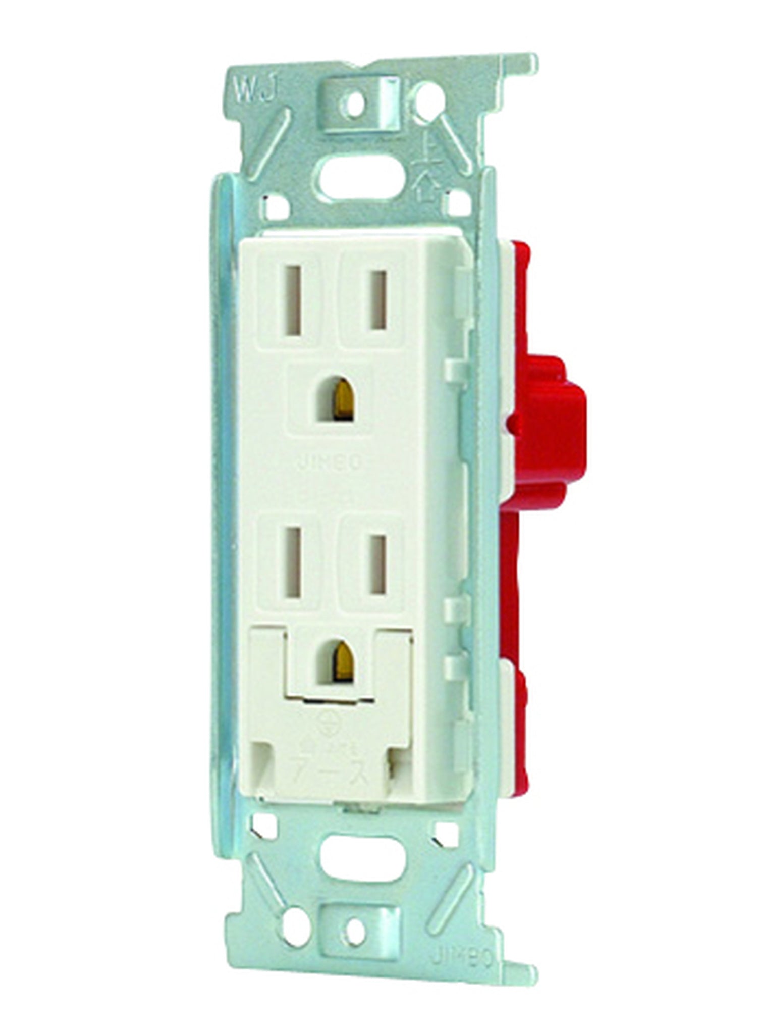 JEC-BN-55GE-PW｜アースターミナル付 接地ダブルコンセント 金属枠 (PW色) アースターミナル付