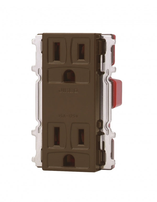 JEC-BN-55GK-C｜ニューマイルドビー チョコレート色 埋込接地ダブルコンセント チョコ色