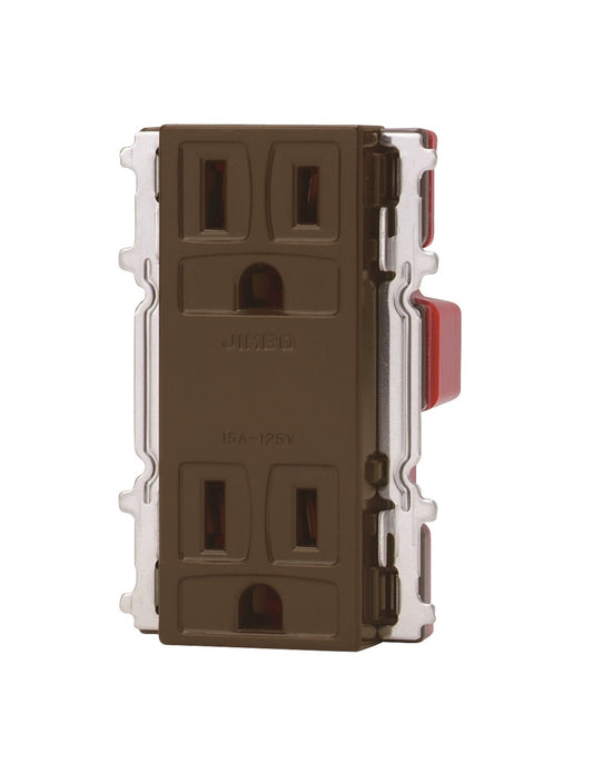 JEC-BN-55GK-C｜ニューマイルドビー チョコレート色 埋込接地ダブルコンセント チョコ色