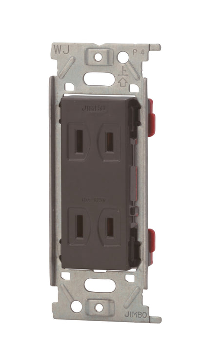 JEC-BN-55-SB｜ダブルコンセント 金属枠 (SB色) 2P15A 125V ソフトブラック