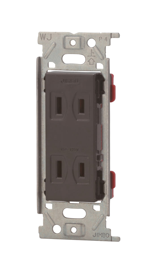 JEC-BN-55-SB｜ダブルコンセント 金属枠 (SB色) 2P15A 125V ソフトブラック