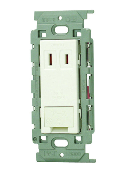 JEC-BN-5EV-PW｜アースターミナル付 シングルコンセント 絶縁枠 アースターミナル付