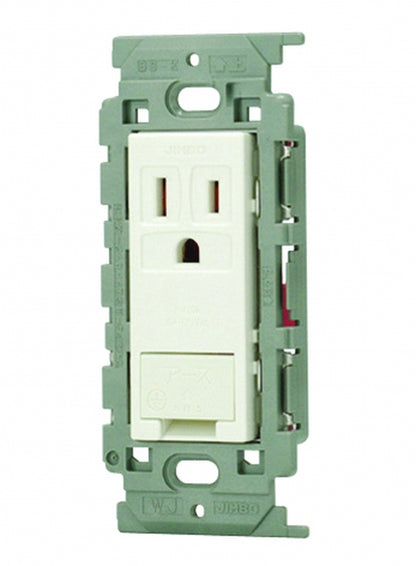 JEC-BN-5GEV-PW｜アースターミナル付 接地シングルコンセント 絶縁枠 アースターミナル付 絶縁枠