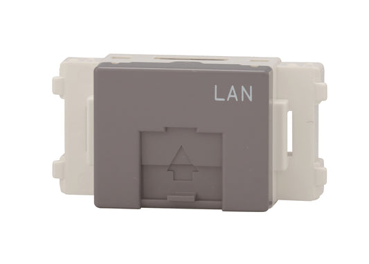 JEC-BN-LW6L-SG｜埋込モジュラージャック 8極8心Cat6 (SG色) LAN文字入り 8極8心CAT6 LAN文字入 ソリッドグレー