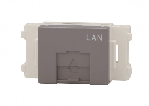 JEC-BN-LW6L-SG｜埋込モジュラージャック 8極8心Cat6 (SG色) LAN文字入り 8極8心CAT6 LAN文字入 ソリッドグレー