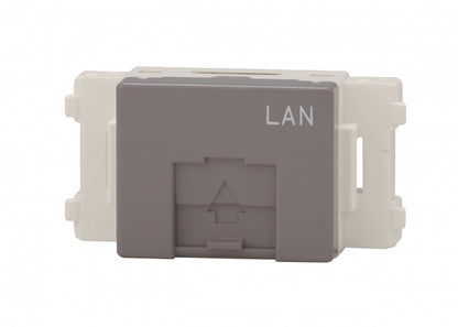 JEC-BN-LW6L-SG｜埋込モジュラージャック 8極8心Cat6 (SG色) LAN文字入り 8極8心CAT6 LAN文字入 ソリッドグレー