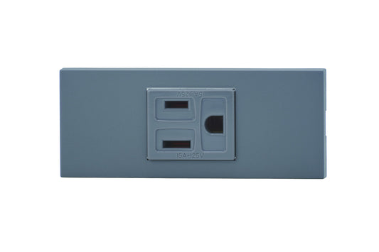 KAG-1510｜NKシリーズ家具・機器用接地コンセントセット 1口 (SG色) 家具・機器用 ソリッドグレー