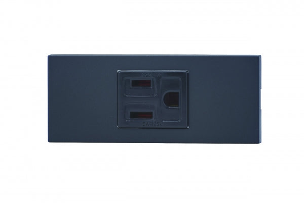 KAG-1511｜NKシリーズ家具・機器用接地コンセントセット 1口 (SB色) 家具・機器用 ソフトブラック